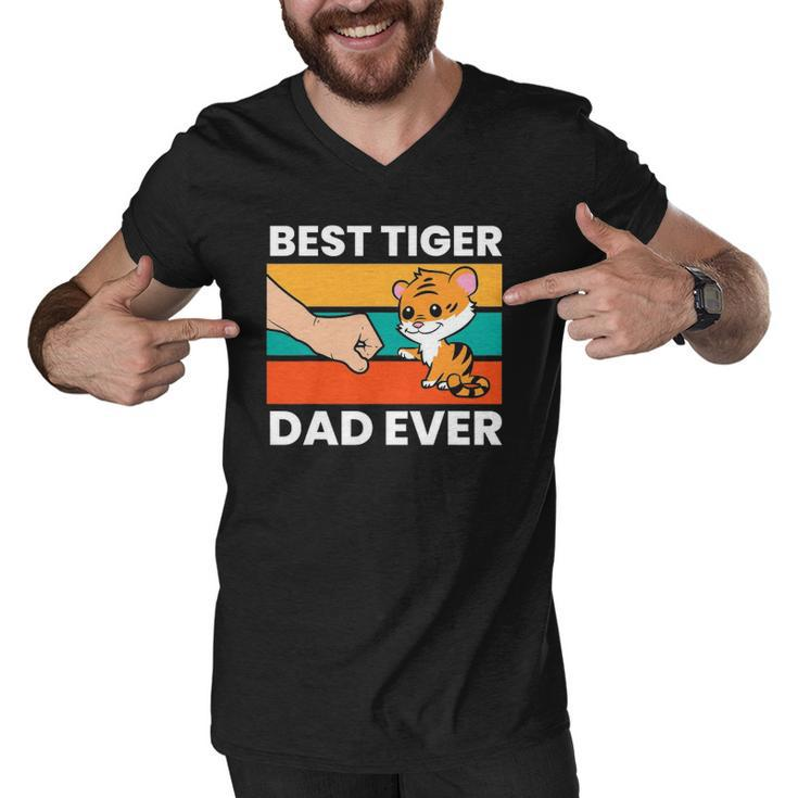 Best Tiger Dad Ever Happy Fathers Day Men V-Neck Tshirt