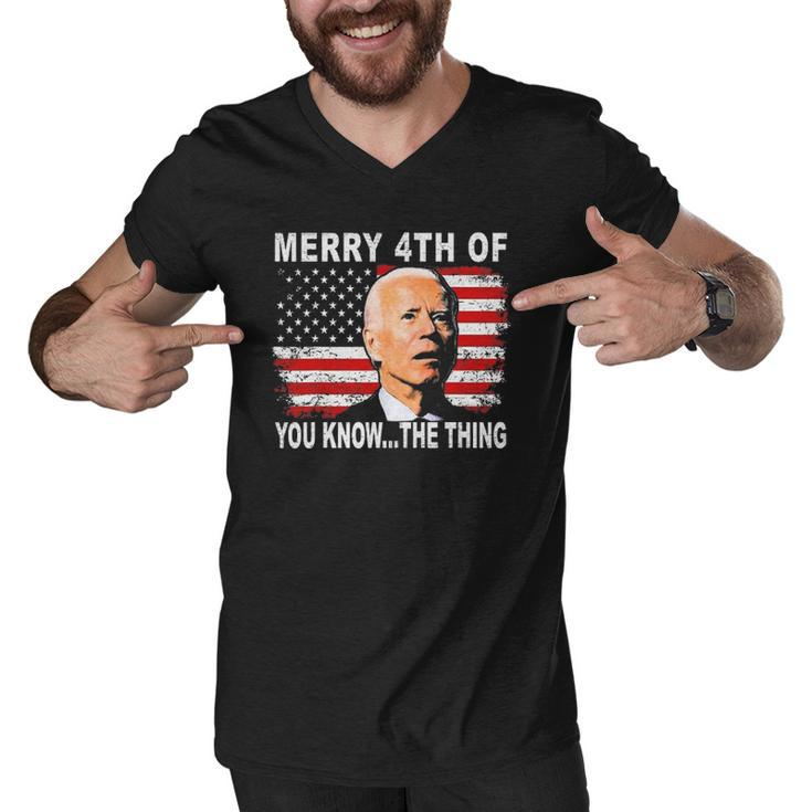 Biden Dazed Merry 4Th Of You KnowThe Thing Men V-Neck Tshirt