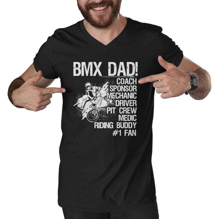 Bmx Dad Coach Sponsor Mechanic Driver On Back Classic Men V-Neck Tshirt