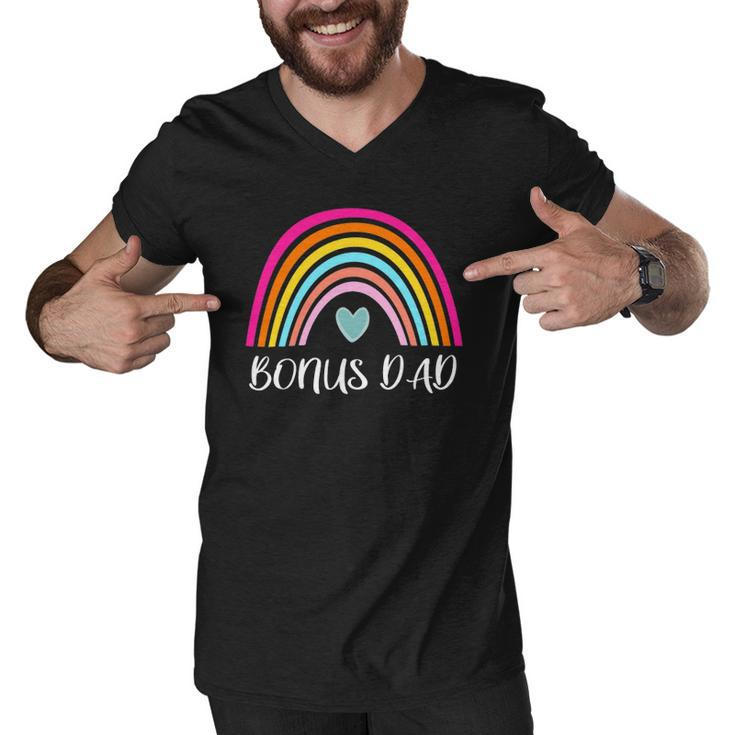 Bonus Dad Gifts From Daughter For Fathers Day Rainbow Men V-Neck Tshirt