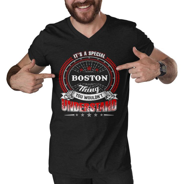 Boston Shirt Family Crest Boston T Shirt Boston Clothing Boston Tshirt Boston Tshirt Gifts For The Boston  Men V-Neck Tshirt