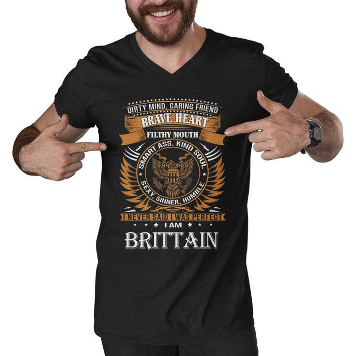 Brittain Name Gift   Brittain Brave Heart Men V-Neck Tshirt