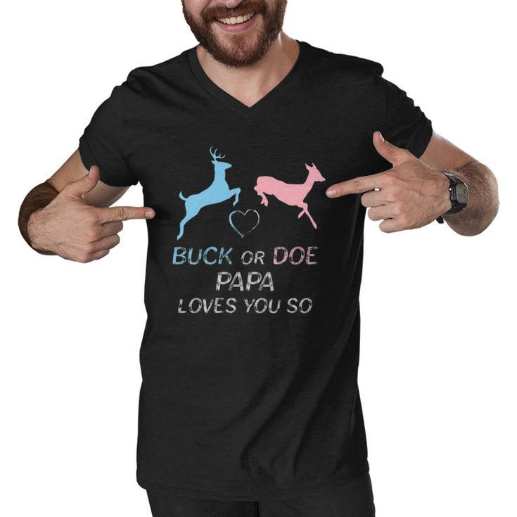 Buck Or Doe Baby Gender Reveal Papa Men V-Neck Tshirt
