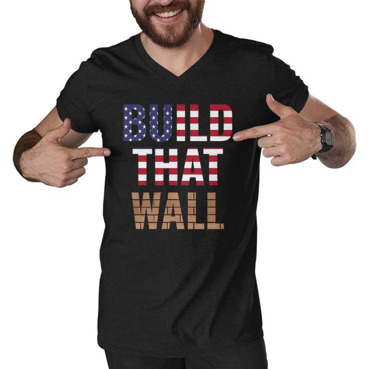 Build That Wall Pro Trump Men V-Neck Tshirt