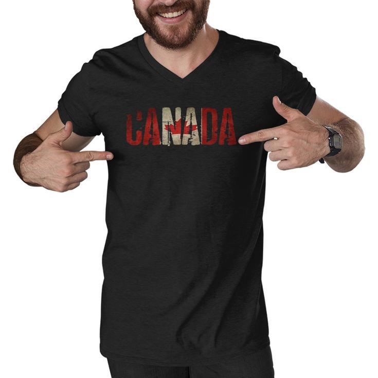 Canadavintage Canadian Flag Men V-Neck Tshirt