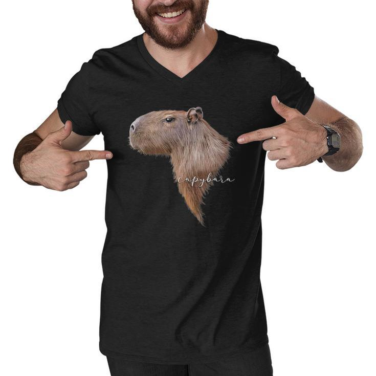 Capybara Graphic Art Capibara Rodent Gnawer Animal Novelty Men V-Neck Tshirt