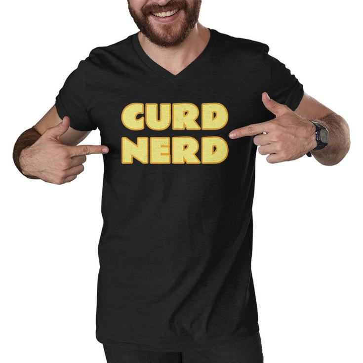 Cheese Lover - Curd Nerd Dairy Product Men V-Neck Tshirt