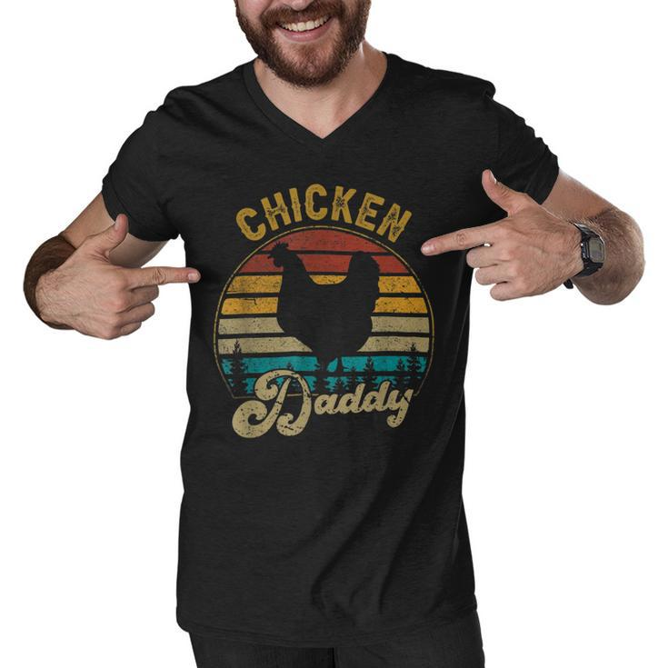 Chicken Chicken Best Chicken Daddy Vintage Retro 70S Chicken Dad Fathers Day Men V-Neck Tshirt