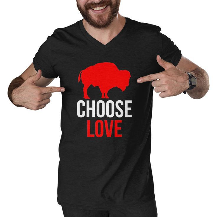 Choose Love Buffalo Stop Hate End Racism Men V-Neck Tshirt