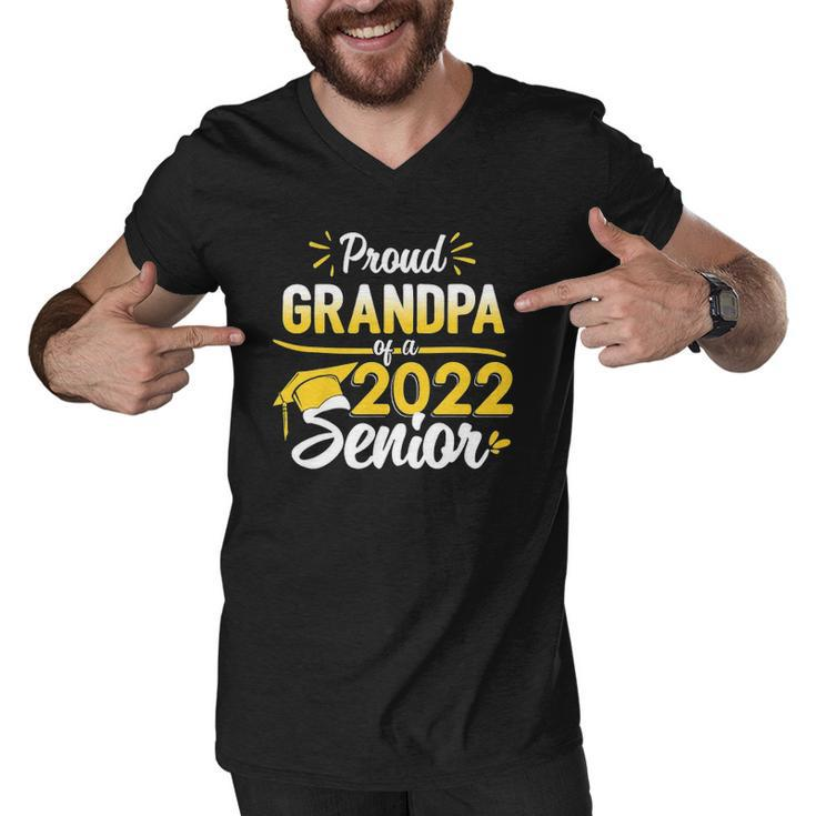 Class Of 2022 Graduation Proud Grandpa Of A 2022 Senior Men V-Neck Tshirt