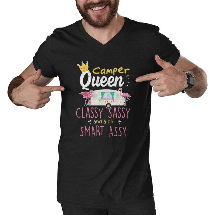 Classy Sassy Camper Queen - Travel Trailer Rv Gift - Camping  Men V-Neck Tshirt
