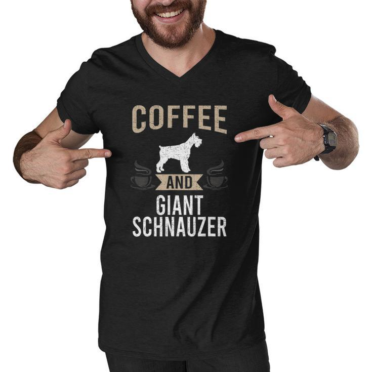 Coffee And Giant Schnauzer Dog Lover Men V-Neck Tshirt