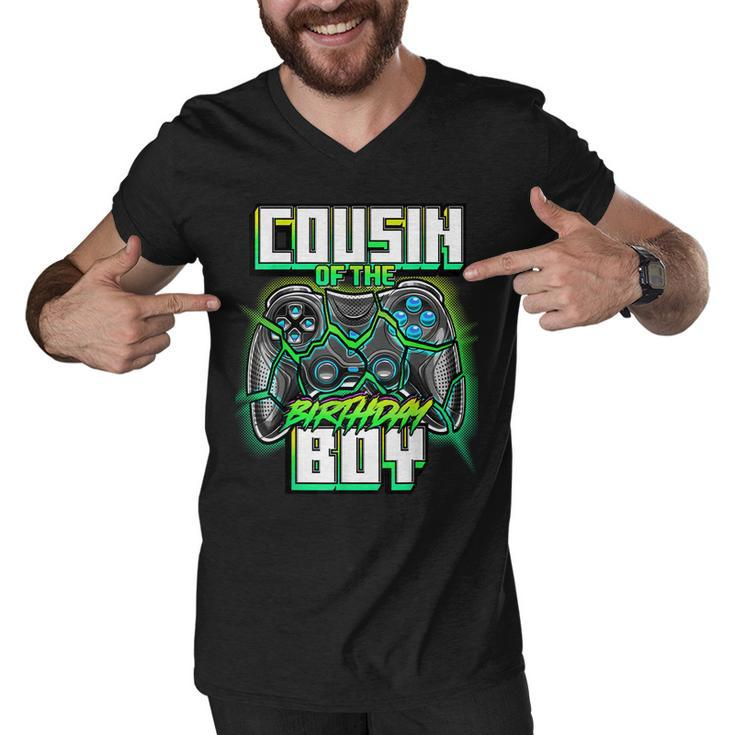 Cousin Of The Birthday Boy Matching Family Video Game Party  Men V-Neck Tshirt