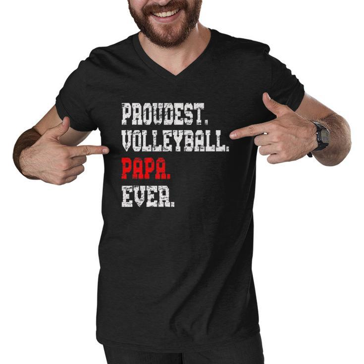 Custom Volleyball Papabest Papa Ever Gift Men V-Neck Tshirt