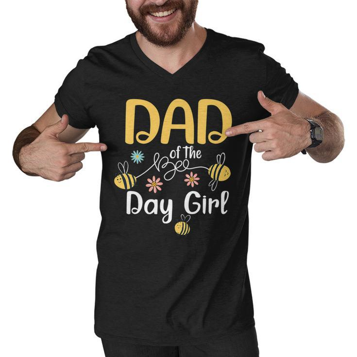 Dad Bee Birthday Party Matching Family First Bee Day   Men V-Neck Tshirt
