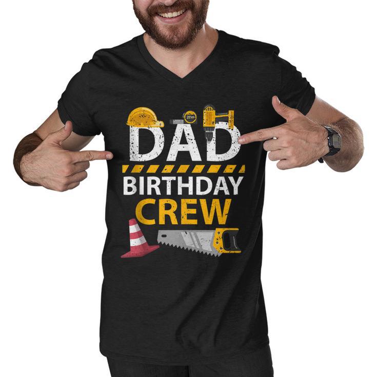 Dad Birthday Crew Construction Birthday Party Supplies   Men V-Neck Tshirt