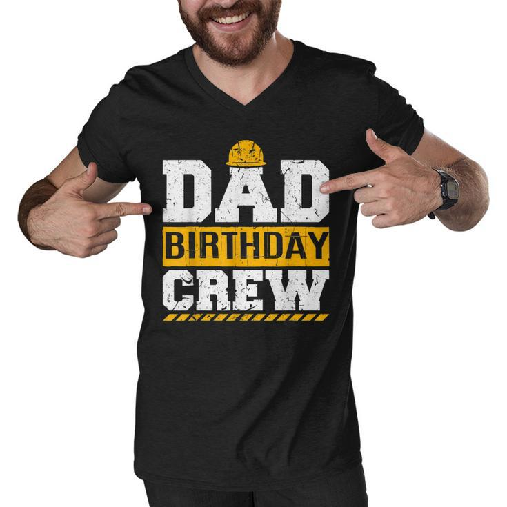 Dad Birthday Crew Construction Birthday Party Supplies   Men V-Neck Tshirt
