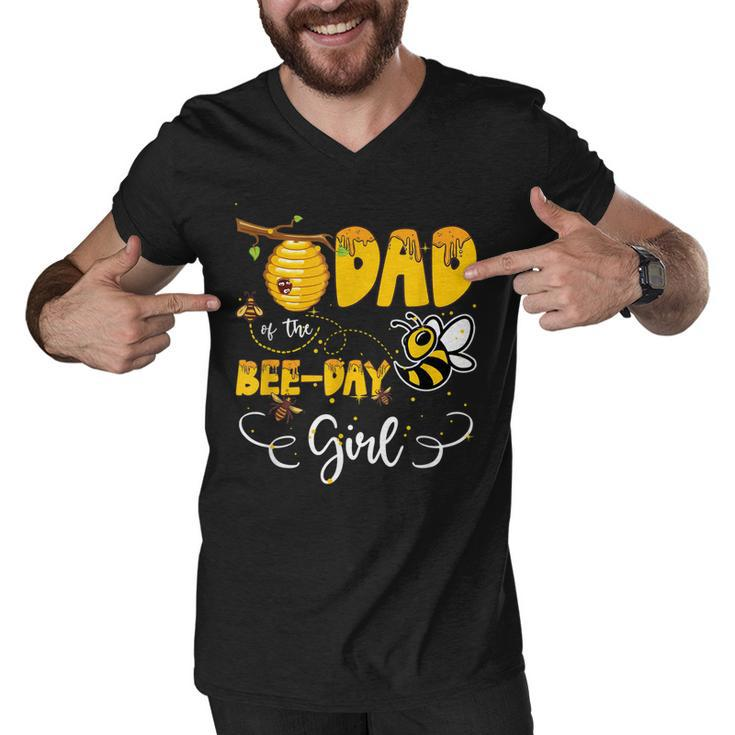 Dad Of The Bee Day Girl Hive Party Birthday Sweet  Men V-Neck Tshirt