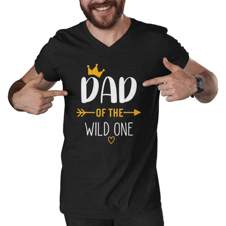 Dad Of The Wild One Fathers Day New Dad Kids For Men Dad Men V-Neck Tshirt