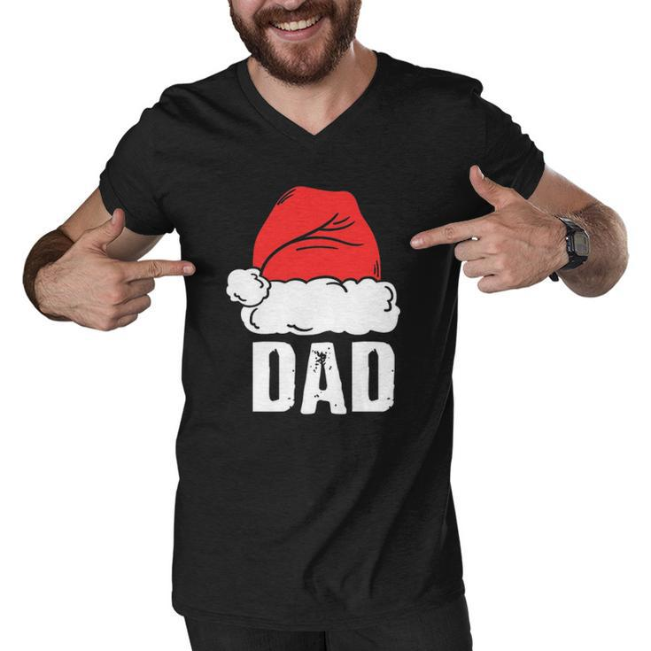 Dad Santa Christmas Family Matching Pajamas Papa Father Men V-Neck Tshirt