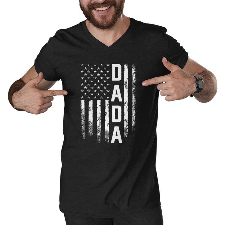 Dada Gift America Flag Gift For Men Fathers Day Men V-Neck Tshirt