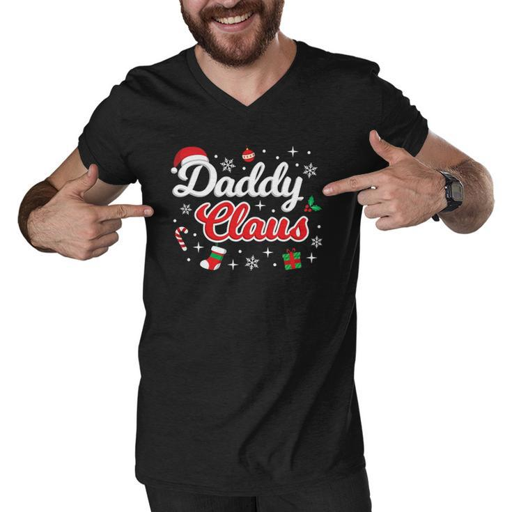 Daddy Claus Dad Merry Xmas Santa Matching Family Group Cute  Men V-Neck Tshirt