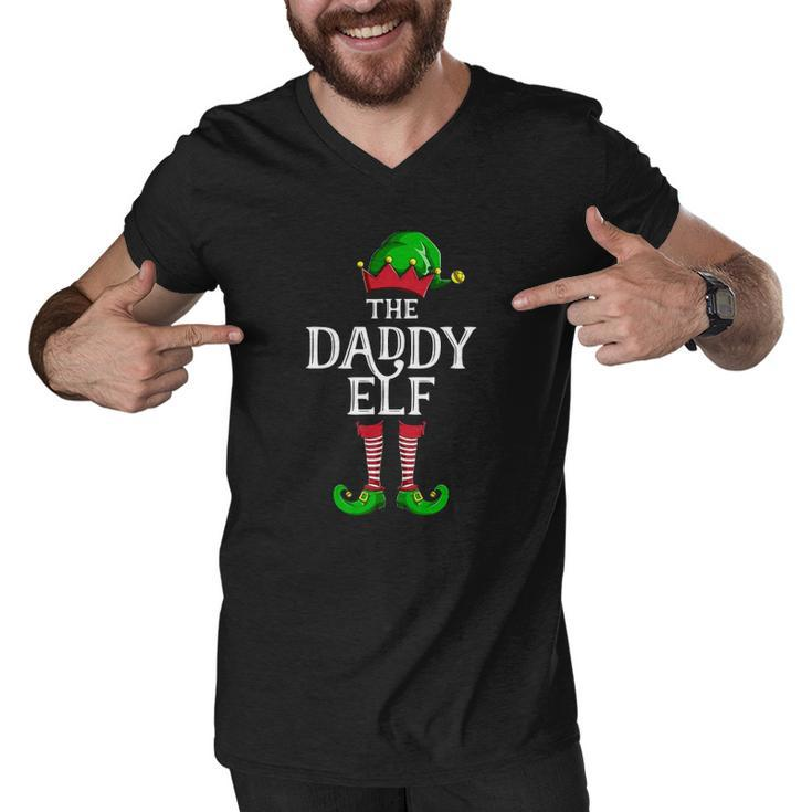 Daddy Elf Matching Family Group Christmas Party Pajama Men V-Neck Tshirt
