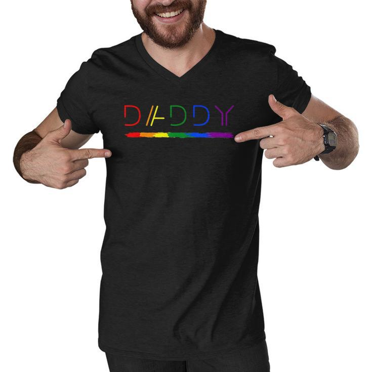 Daddy Gay Lesbian Pride Lgbtq Inspirational Ideal Men V-Neck Tshirt