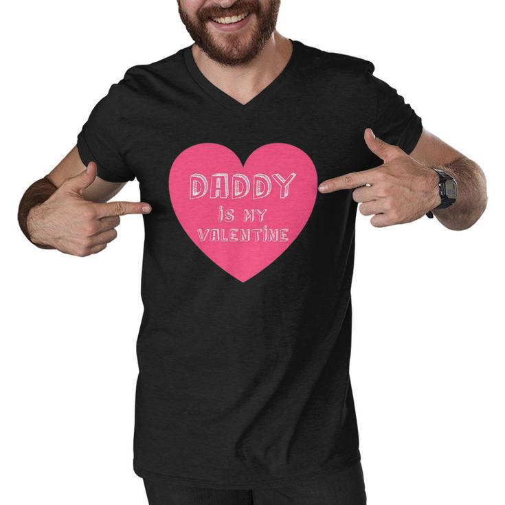Daddy Is My Valentine  Valentines Day Gifts For Kids Men V-Neck Tshirt