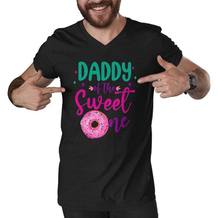 Daddy Of Sweet One 1St Birthday Party Matching Family Donut Men V-Neck Tshirt