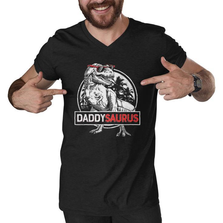 Daddy Saurusrex Dinosaur Men Fathers Day Family Matching  Men V-Neck Tshirt
