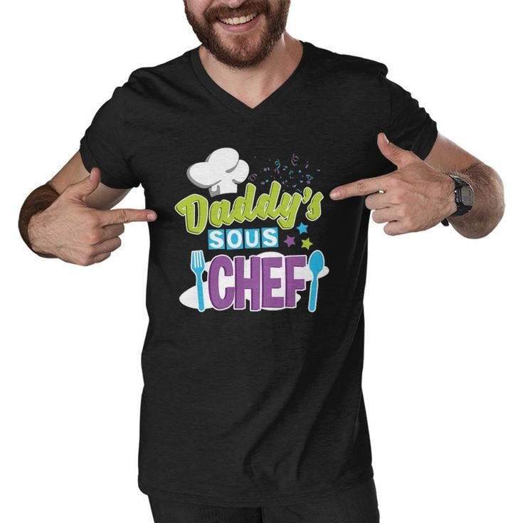 Daddys Sous Chef Kids Cooking Men V-Neck Tshirt