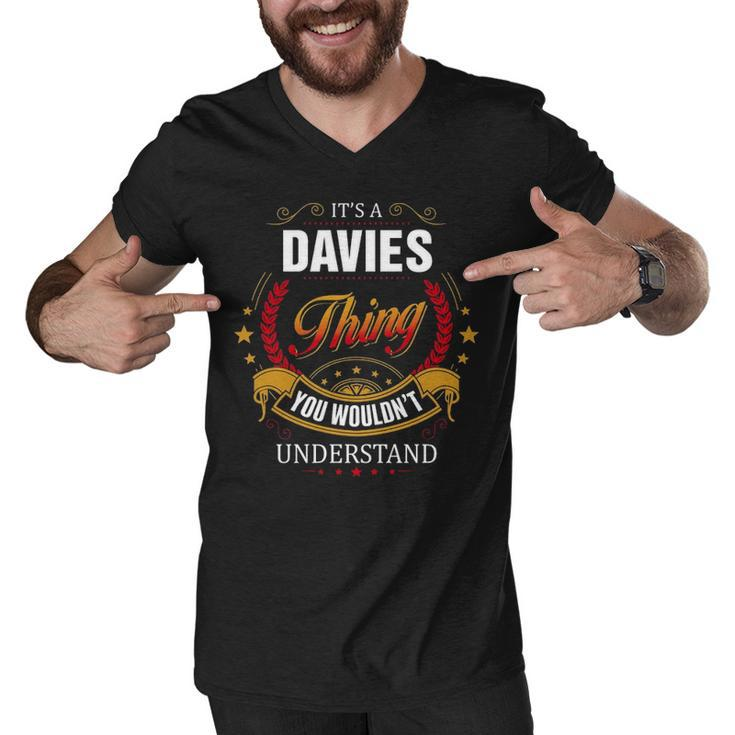 Davies Shirt Family Crest Davies T Shirt Davies Clothing Davies Tshirt Davies Tshirt Gifts For The Davies  Men V-Neck Tshirt