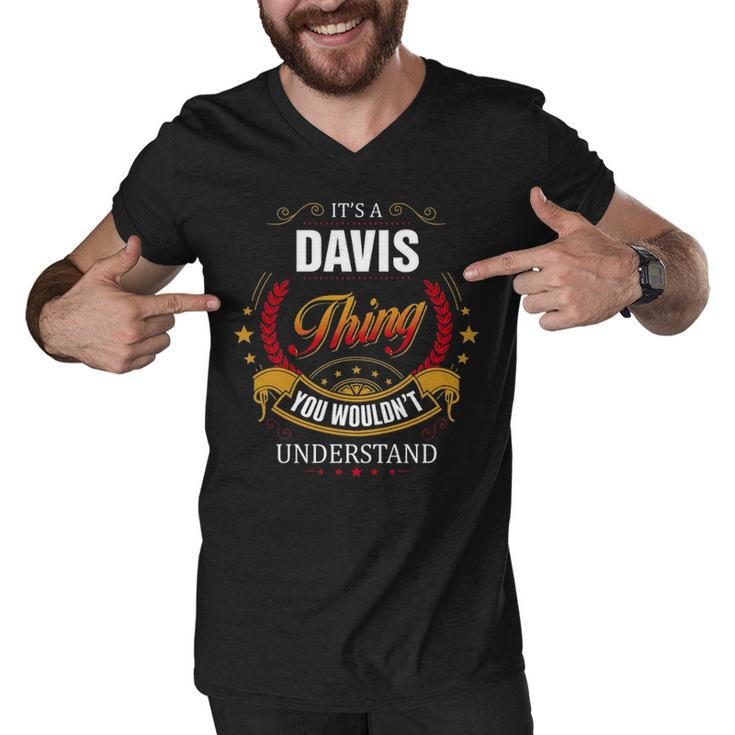 Davis Shirt Family Crest Davis T Shirt Davis Clothing Davis Tshirt Davis Tshirt Gifts For The Davis  Men V-Neck Tshirt