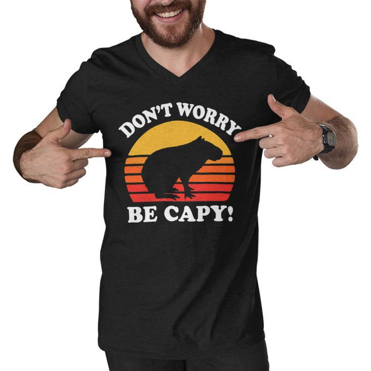 Dont Worry Be Capy Capybara 16Ya22 Men V-Neck Tshirt