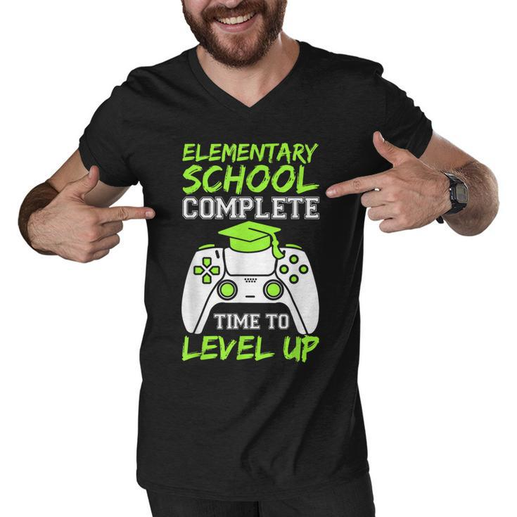 Elementary Complete Time To Level Up  Kids Graduation  Men V-Neck Tshirt
