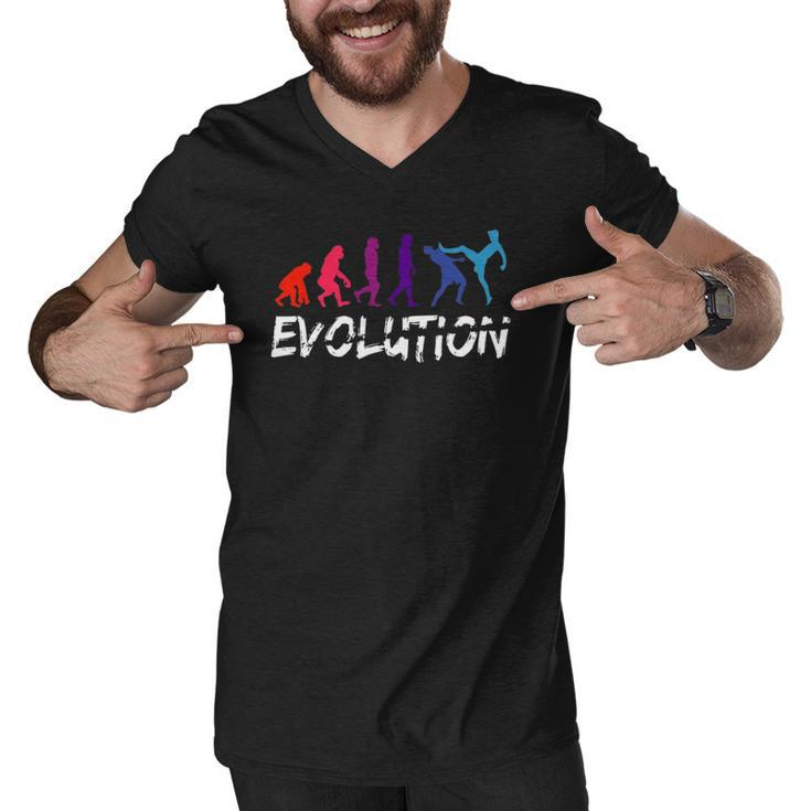 Evolution Krav Maga Fighting Sports Kicking Men V-Neck Tshirt