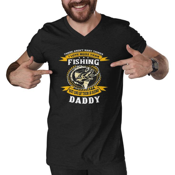 Family 365 Fathers Day Fishing Daddy Funny Dad Men Fisherman Men V-Neck Tshirt