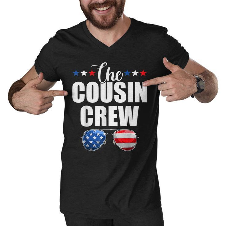 Family 4Th Of July  Matching Cousin Crew American Flag  Men V-Neck Tshirt