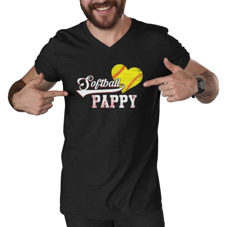 Family Softball Player Gifts Softball Pappy Men V-Neck Tshirt