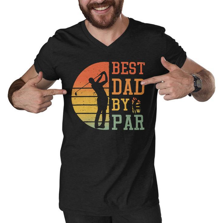 Father Grandpa Best Dad By Paridea For Cool Golfer454 Family Dad Men V-Neck Tshirt
