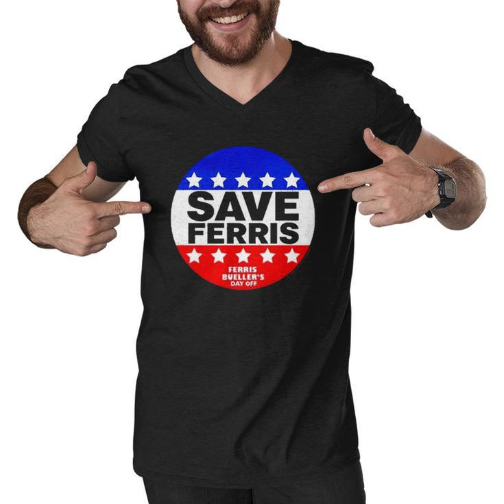 Ferris Buellers Day Off Save Ferris Badge Men V-Neck Tshirt