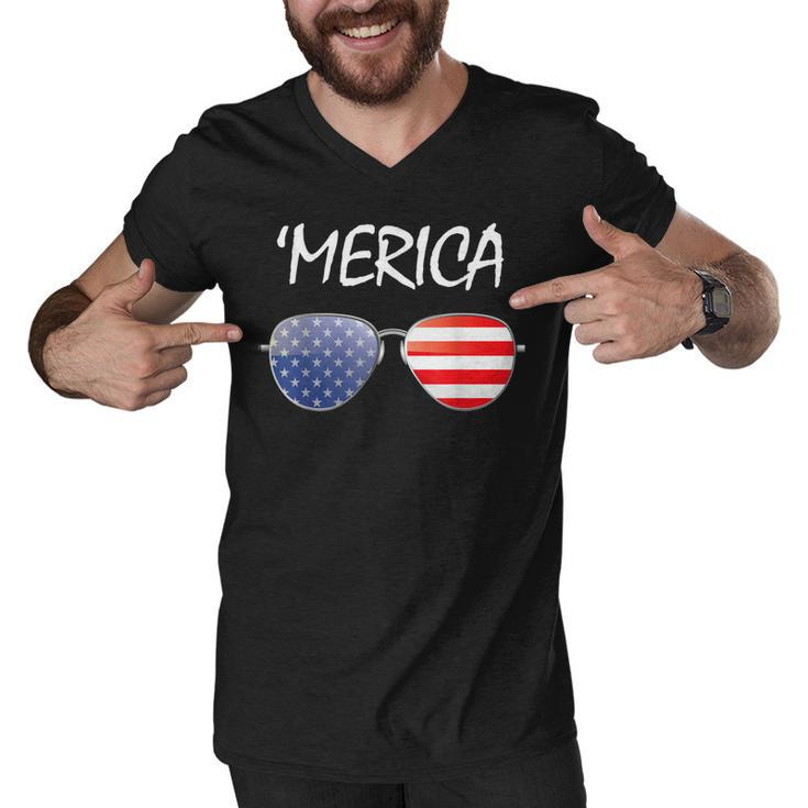 Fourth Of July 4Th July Us America Flag Kids Boys Merica  Men V-Neck Tshirt
