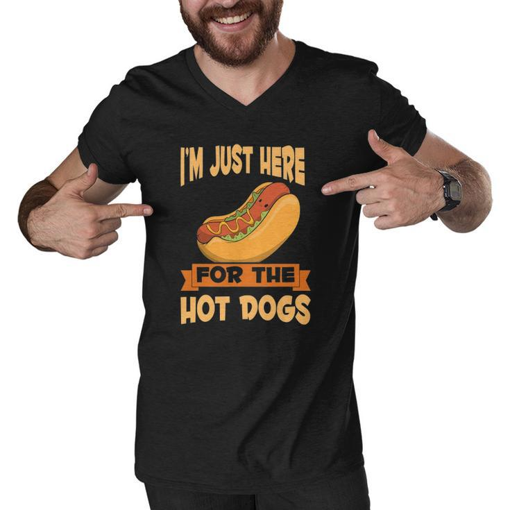 Franks Sausages Funny Hotdog Im Just Here For The Hot Dogs Men V-Neck Tshirt