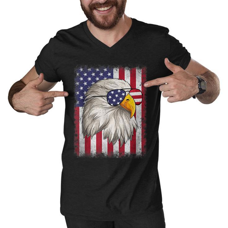 Funny 4Th Of July Usa Flag American Patriotic Eagle  Men V-Neck Tshirt