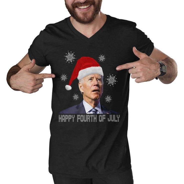 Funny Anti Joe Biden Happy 4Th Of July Merry Christmas Men V-Neck Tshirt