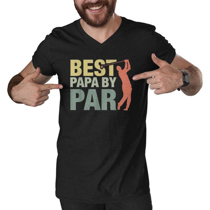 Funny Best Papa By Par Fathers Day Golf Gift Grandpa Classic Men V-Neck Tshirt