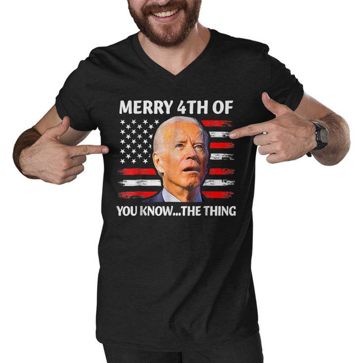 Funny Biden Confused Merry Happy 4Th Of You Know The Thing  Men V-Neck Tshirt