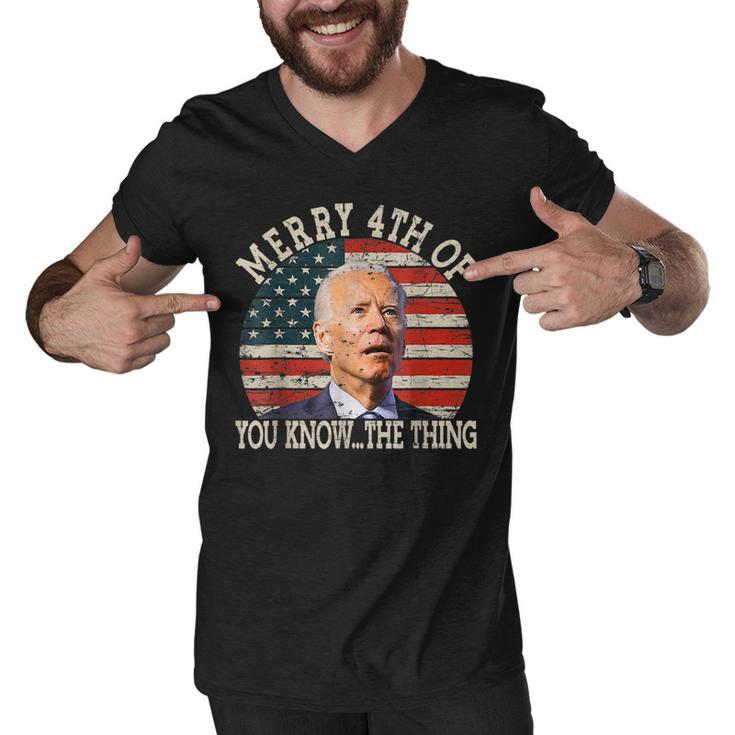 Funny Biden Dazed Merry 4Th Of You Know The Thing  Men V-Neck Tshirt