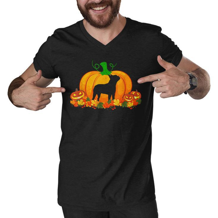 Funny Boston Terrier Halloween Costume Retro Dog Lover  Men V-Neck Tshirt